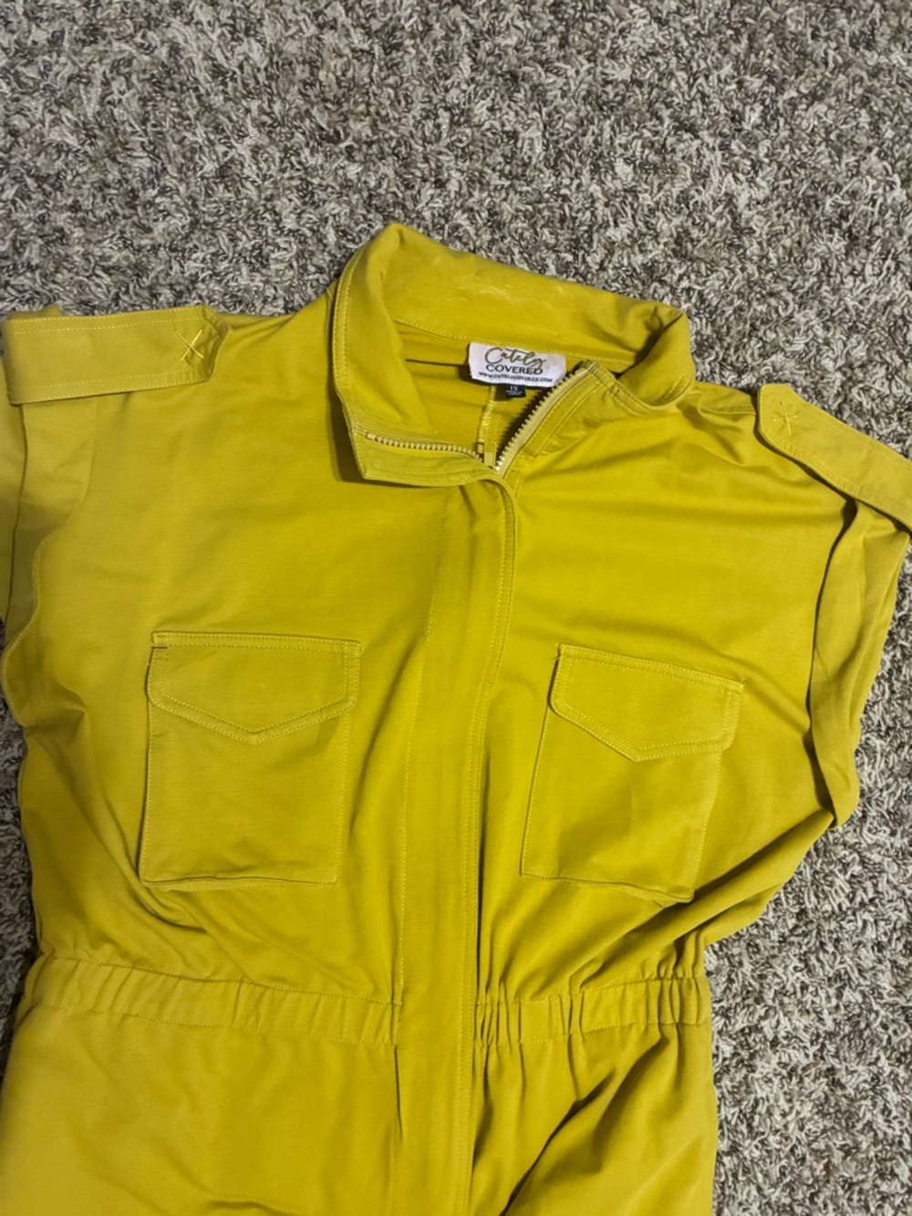 Utility Sleeveless Jumpsuit in Mustard - Picture 6 of 14